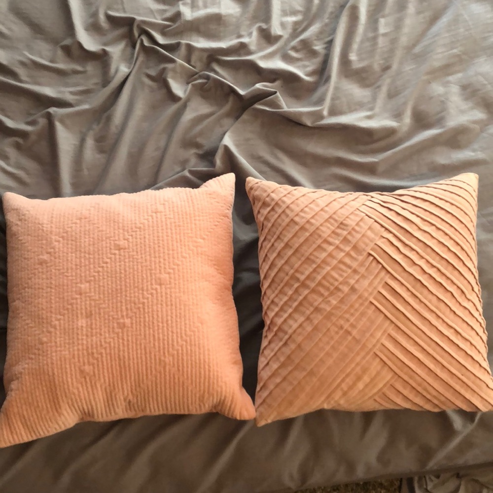 2 Mauve Throw Pillows